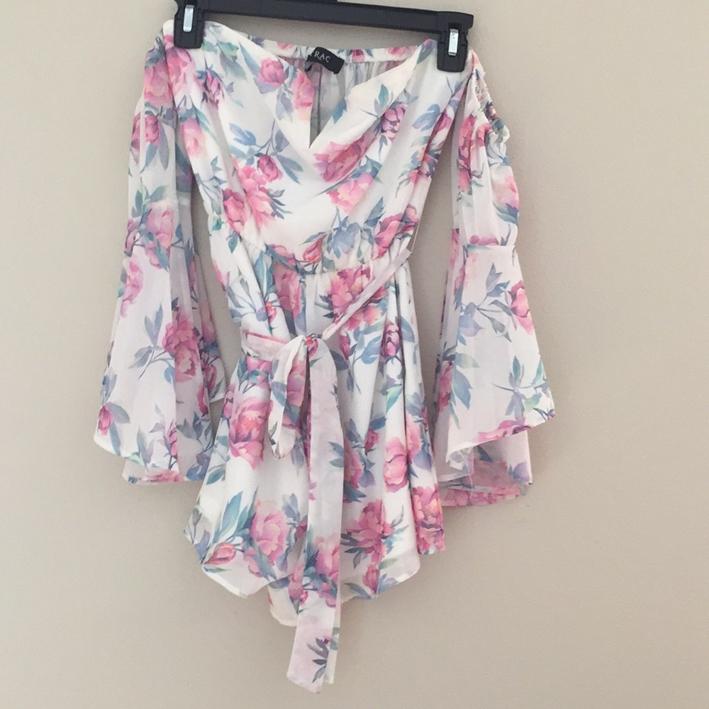 Bell sleeved floral romper